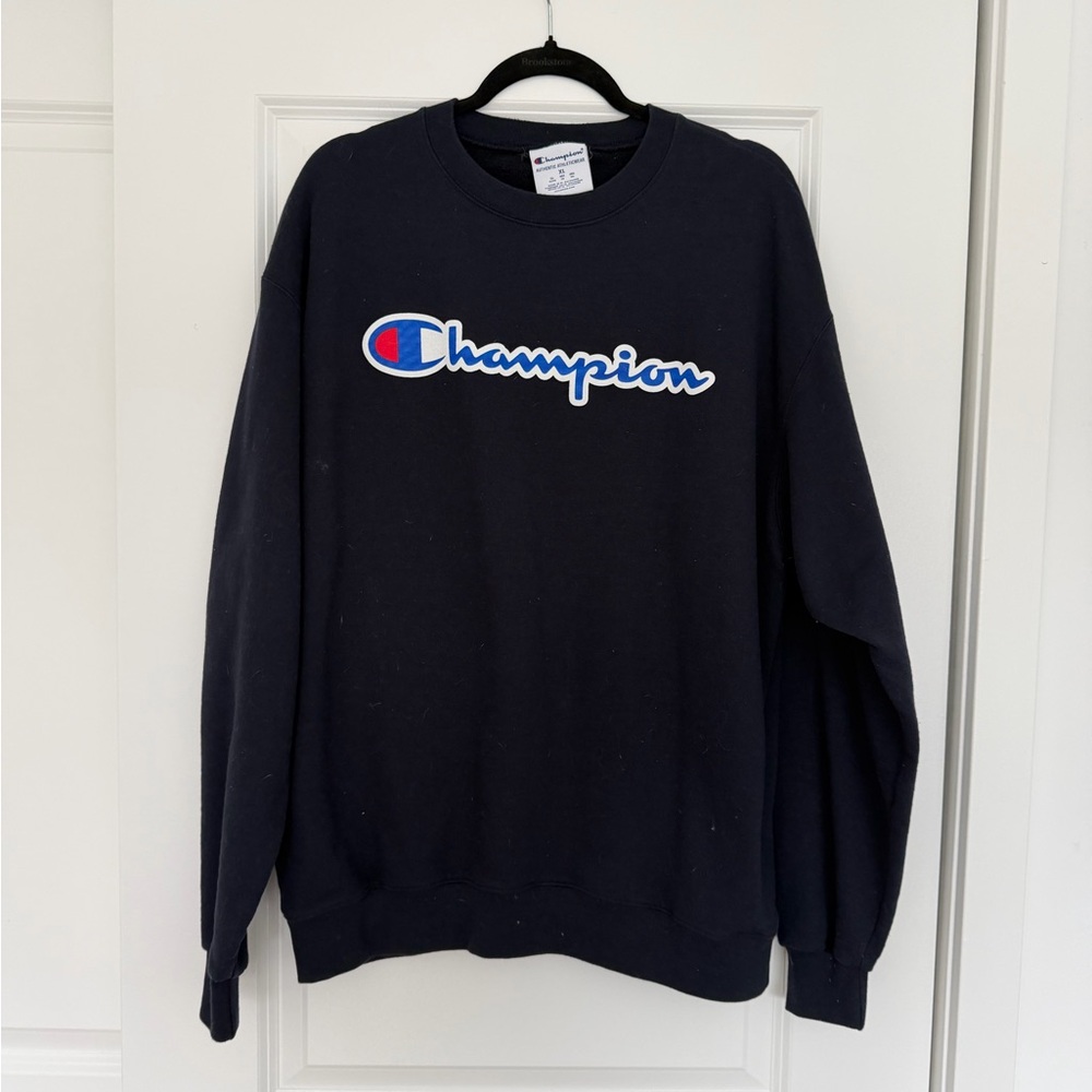 Champion | Navy Classic Logo Crewneck Sweater